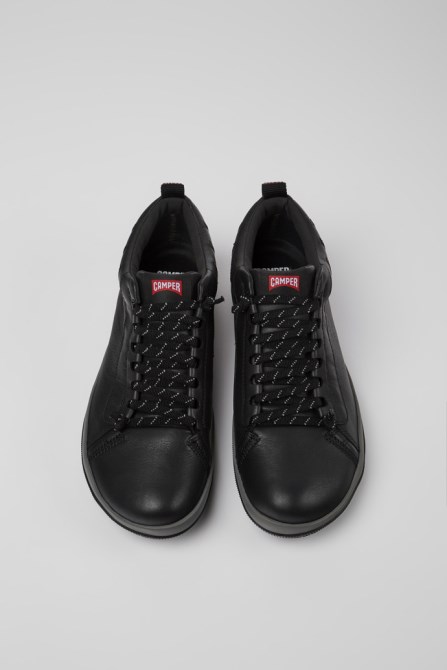Camper Design Peu Pista Gore-Tex Black Leather Shoes For Men