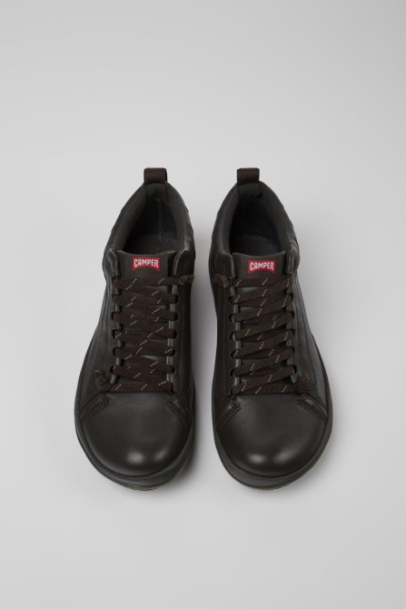 Design Peu Pista Gore-Tex Brown Leather Shoes For Men Camper