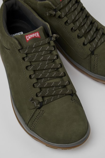 Design Peu Pista Gore-Tex Green Nubuck Shoes For Men Camper