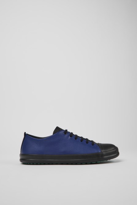Camper Design Twins Black Blue And Gray Leather Shoes For Men