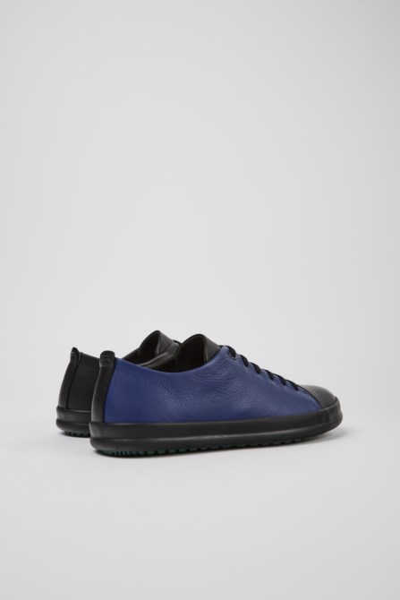 Camper Design Twins Black Blue And Gray Leather Shoes For Men