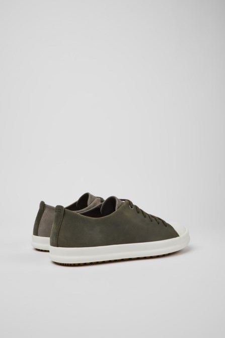 Twins Brown-Gray And Green Leather Shoes For Men Camper New Arrivals