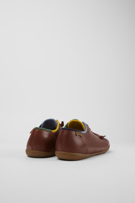 Twins Brown Leather And Wool Shoes For Men Exclusive Camper