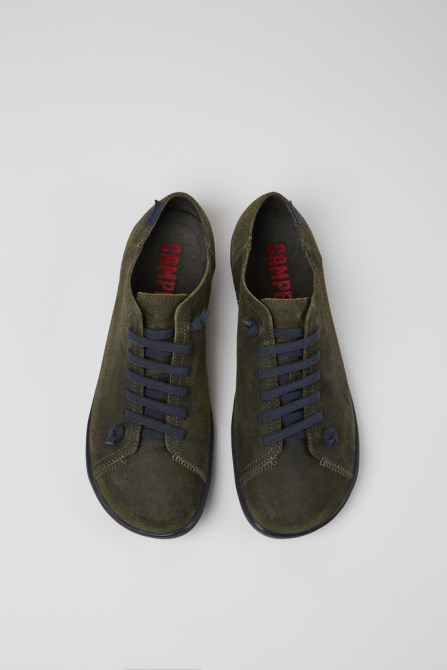 Peu Green Nubuck Shoes For Men Exclusive Camper