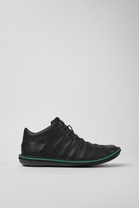 Camper Beetle Black Leather Ankle Boots For Men New Arrivals