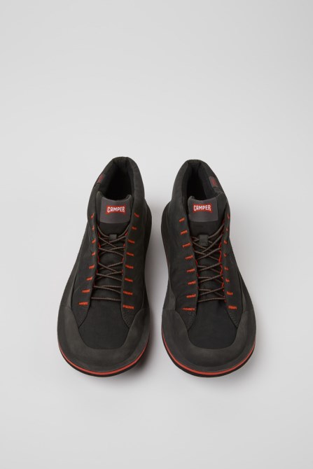 Design Beetle Dark Gray Textile And Nubuck Ankle Boots For Men Camper