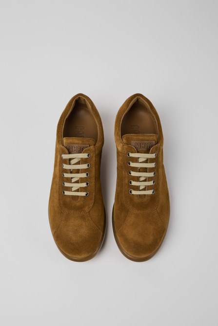 Camper Pelotas Brown Nubuck Sneakers For Men New Arrivals