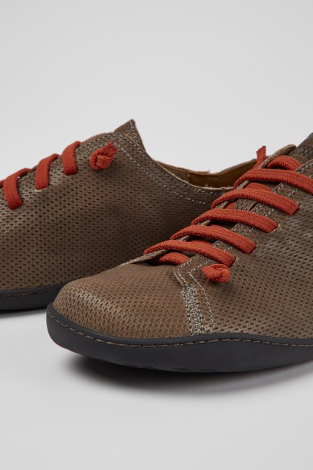 Design Peu Brown Leather Shoes For Men Camper