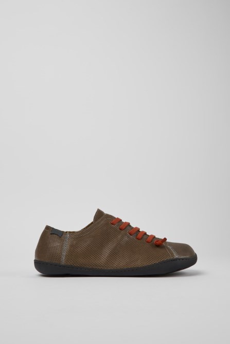 Design Peu Brown Leather Shoes For Men Camper