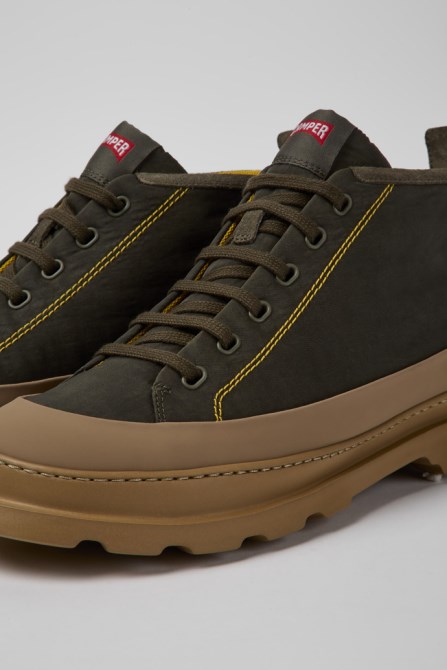 Camper Brutus Brown And Green Ankle Boots For Men New Arrivals