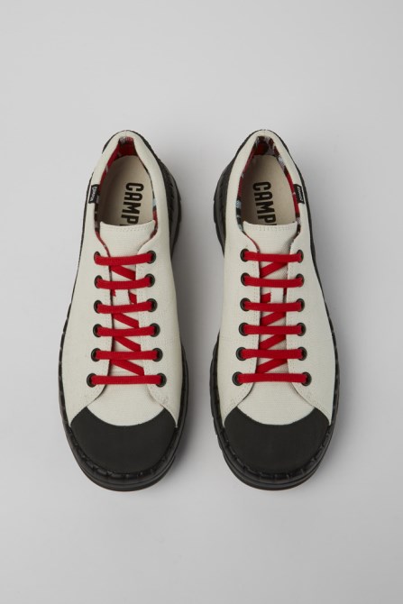 Design Teix White Rubber And Bci Cotton Shoes Camper