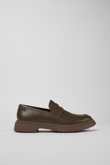 Walden Brown Leather Loafers For Men Camper New Arrivals