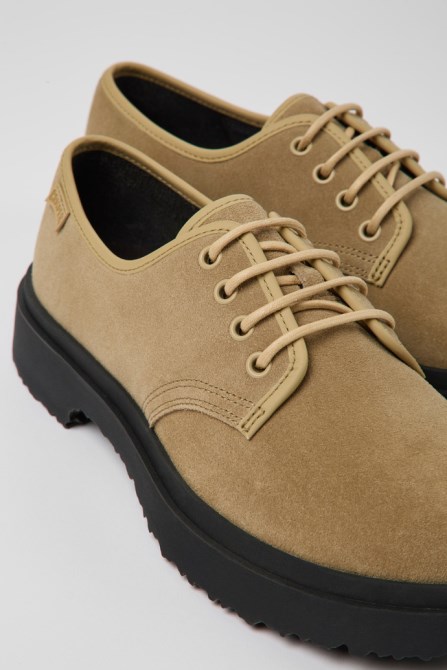 Walden Beige Leather Shoes For Men Exclusive Camper