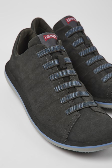 Camper Design Beetle Gray Nubuck Shoes For Men