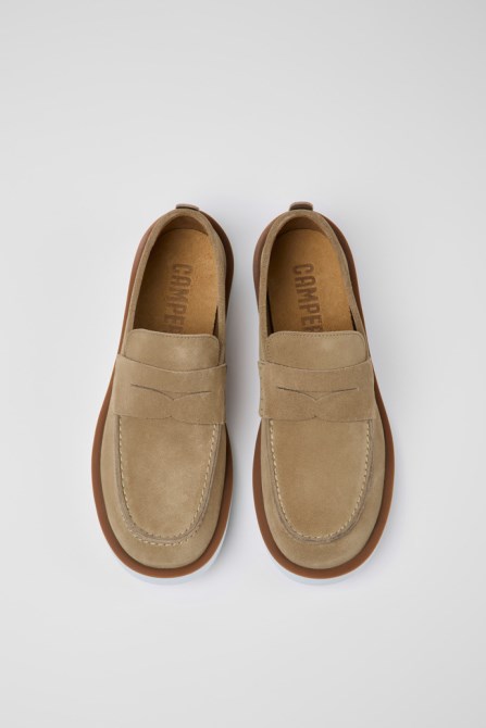 Exclusive Camper Wagon Beige Nubuck Shoes For Men