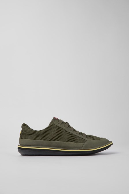 Camper Design Beetle Green Textile And Nubuck Shoes For Men