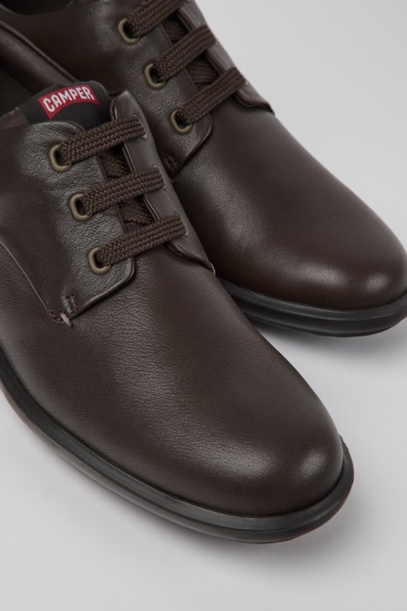 Atom Work Dark Brown Blucher Shoes For Men Exclusive Camper