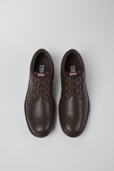 Atom Work Dark Brown Blucher Shoes For Men Exclusive Camper