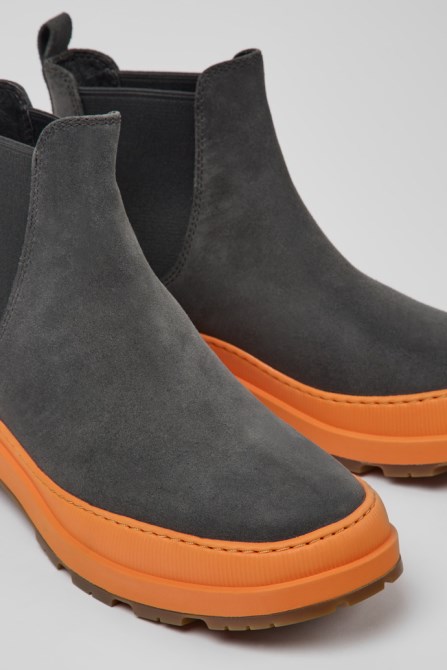 Camper Design Brutus Trek Michelin Dark Gray Nubuck Ankle Boots For Men