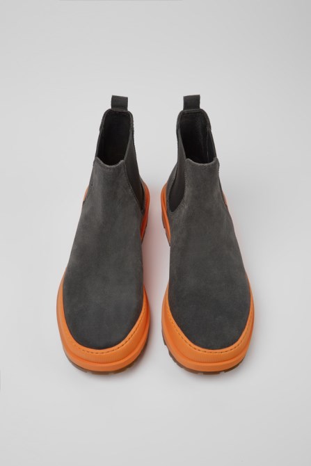 Camper Design Brutus Trek Michelin Dark Gray Nubuck Ankle Boots For Men