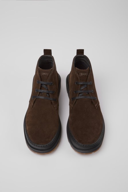 Design Brutus Trek Michelin Brown Nubuck Ankle Boots For Men Camper