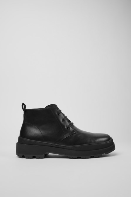Brutus Trek Gore-Tex Black Leather Ankle Boots For Men Exclusive Camper