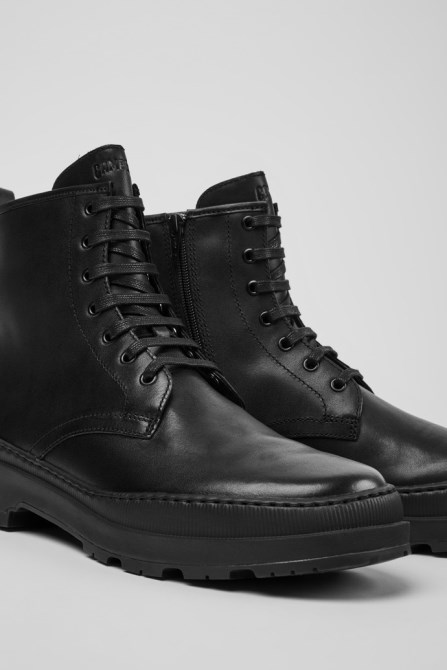 Brutus Trek Michelin Black Leather Ankle Boots For Men Exclusive Camper