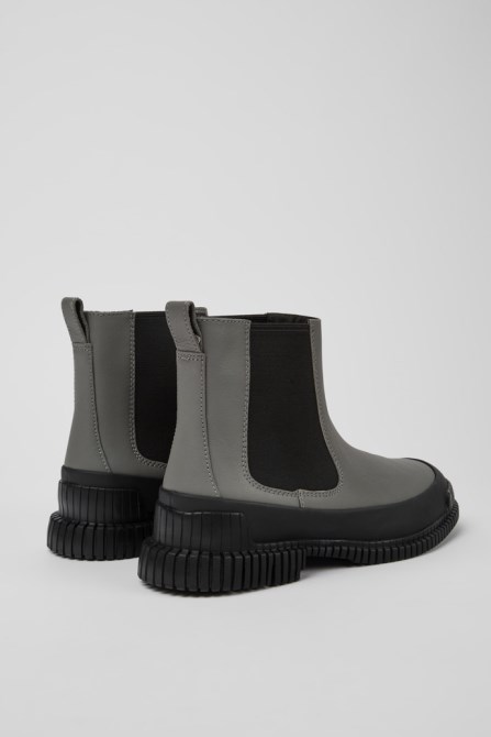 Pix Gray And Black Leather Chelsea Boots For Men Exclusive Camper