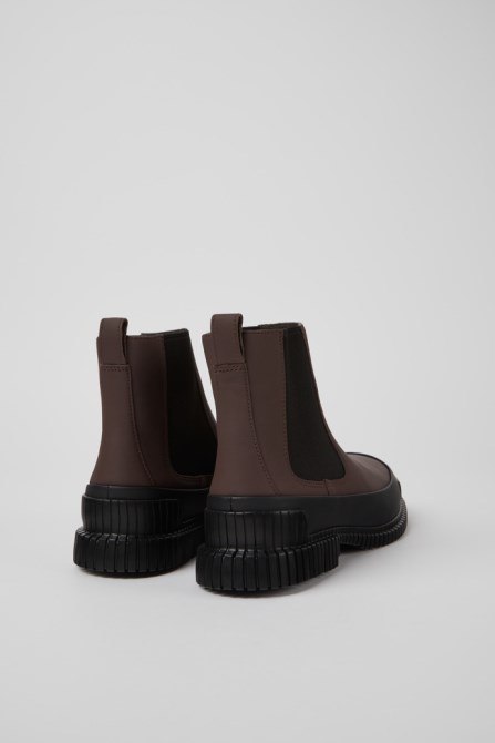Camper Pix Brown And Black Leather Chelsea Boots For Men New Arrivals
