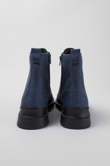 Camper Design Brutus Blue Waxed Nubuck Lace-Up Boots
