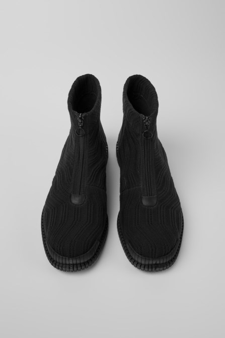 Camper Design Pix Tencel Black Zip Boots For Men