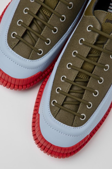 Camper Pix Green And Blue Lace-Up Men's Shoes New Arrivals