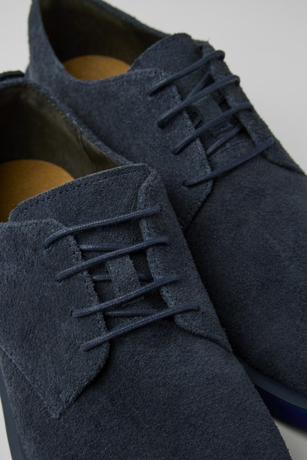 Camper Design Wagon Blue Nubuck Shoes For Men