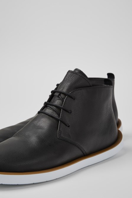 Design Wagon Black Leather Men's Shoes Camper