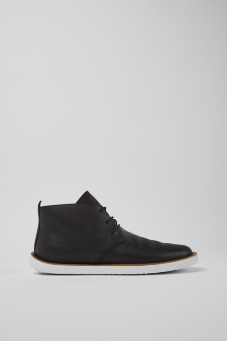Design Wagon Black Leather Men's Shoes Camper