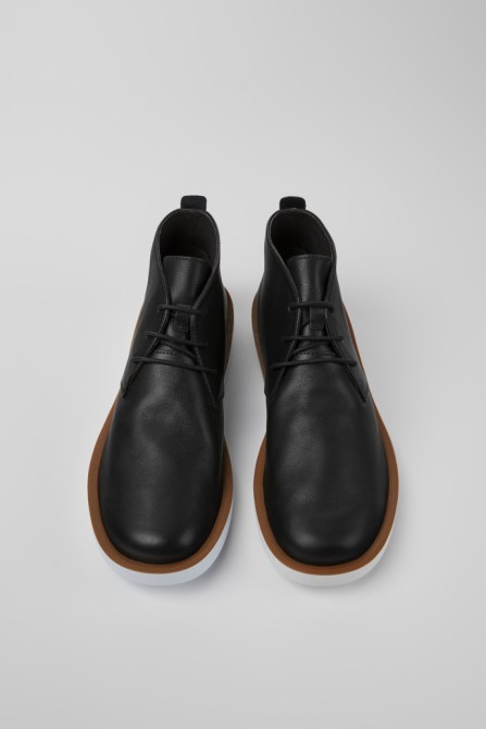 Design Wagon Black Leather Men's Shoes Camper
