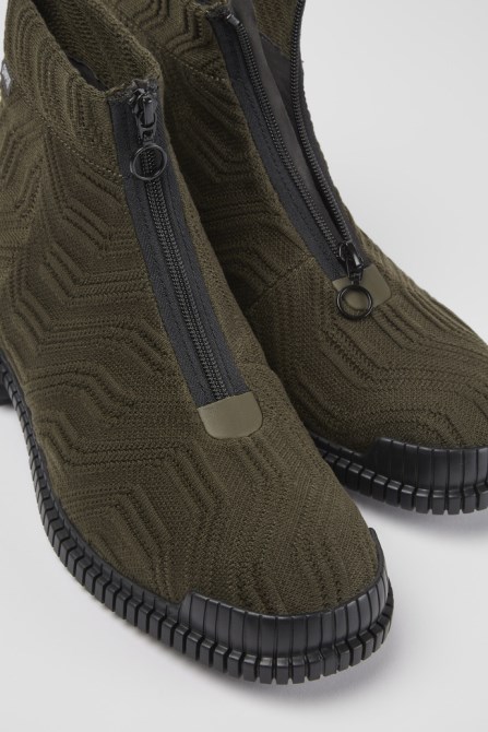 Pix Tencel Dark Green Zip Boots For Men Exclusive Camper