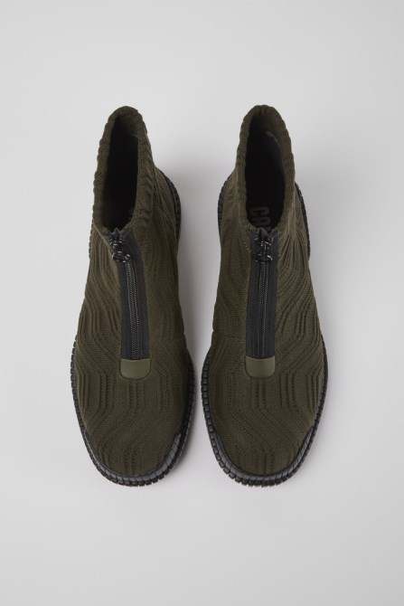 Pix Tencel Dark Green Zip Boots For Men Exclusive Camper