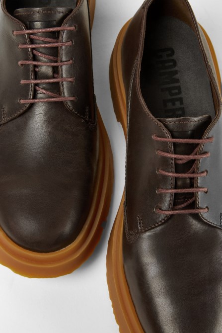 Camper Design Walden Dark Brown Leather Lace-Up Shoes