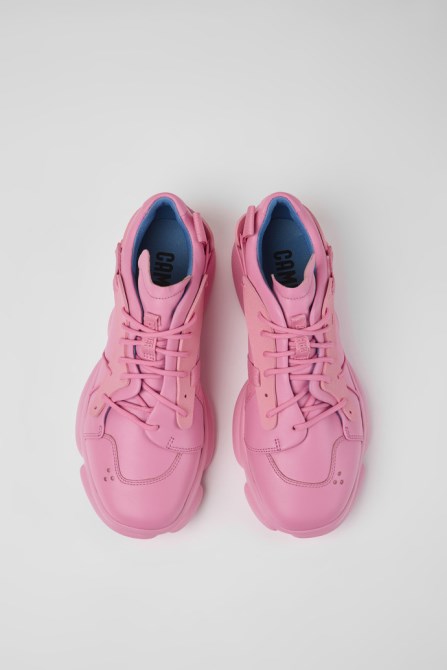 Design Karst Pink Leather And Textile Sneakers For Men Camper