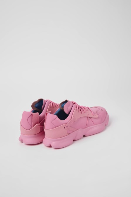 Design Karst Pink Leather And Textile Sneakers For Men Camper
