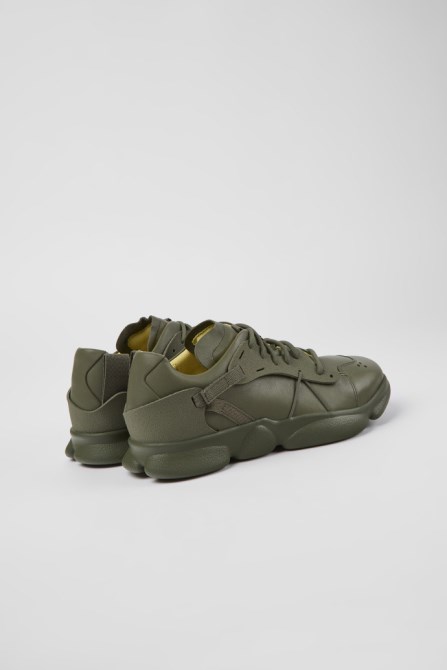 Karst Green Leather And Textile Sneakers For Men Camper New Arrivals