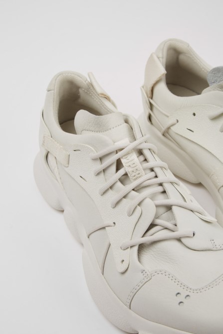 Karst White Non-Dyed Leather Sneakers For Men Exclusive Camper