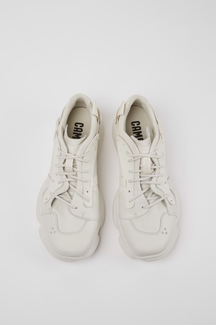 Karst White Non-Dyed Leather Sneakers For Men Exclusive Camper