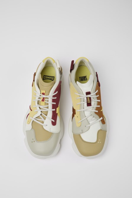 Camper Twins Multicolored Leather And Textile Sneakers For Men New Arrivals