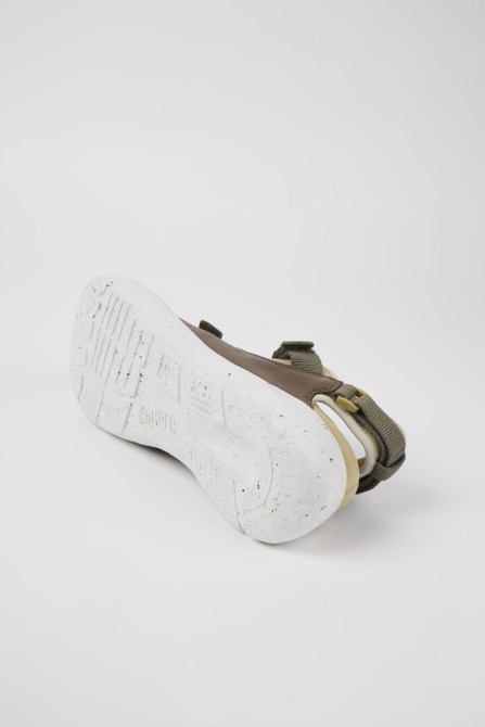 Camper Design Peu Stadium White Non-Dyed Leather And Textile Semi-Open Sneakers For Men