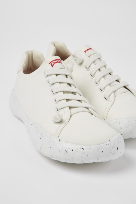 Peu Stadium White Textile Sneakers For Men Exclusive Camper