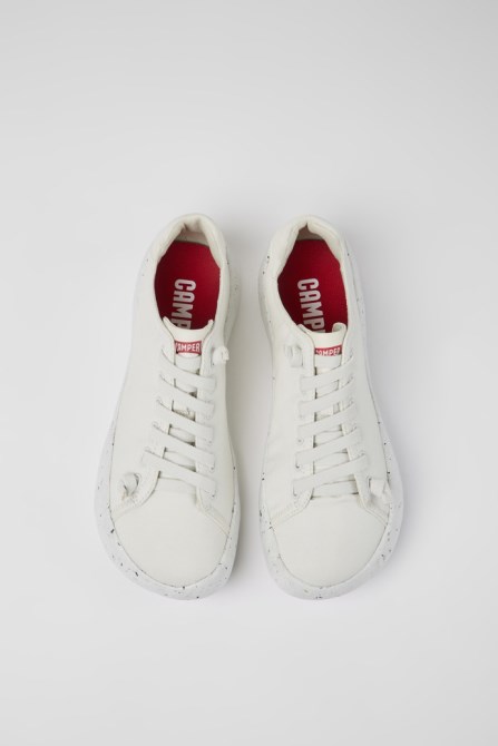 Peu Stadium White Textile Sneakers For Men Exclusive Camper