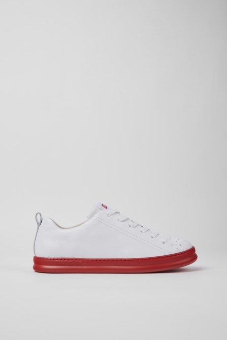 Camper Runner White And Red Leather Sneakers For Men New Arrivals
