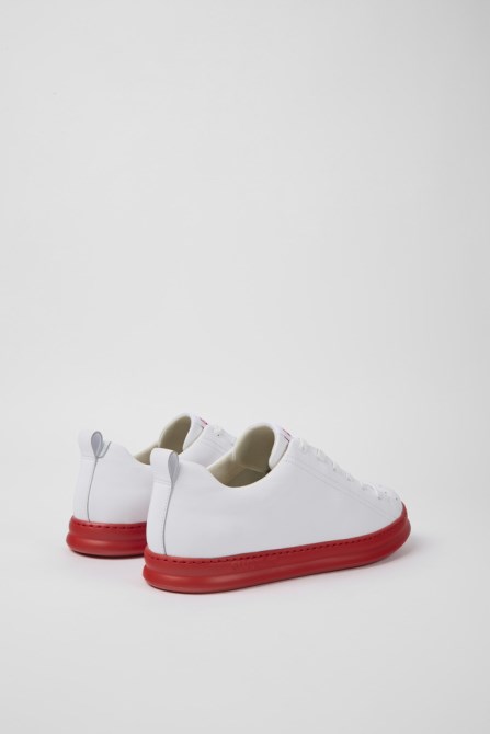 Camper Runner White And Red Leather Sneakers For Men New Arrivals